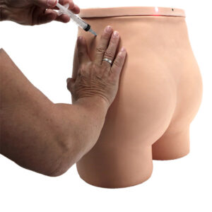 Simulador de injeção intramuscular ventrogluteal das nádegas